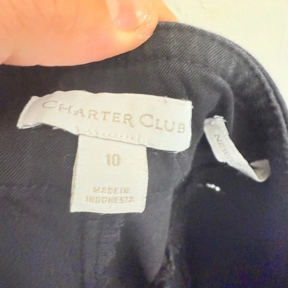 Charter Club Women's Black Ankle & Cropped Pants Size 10